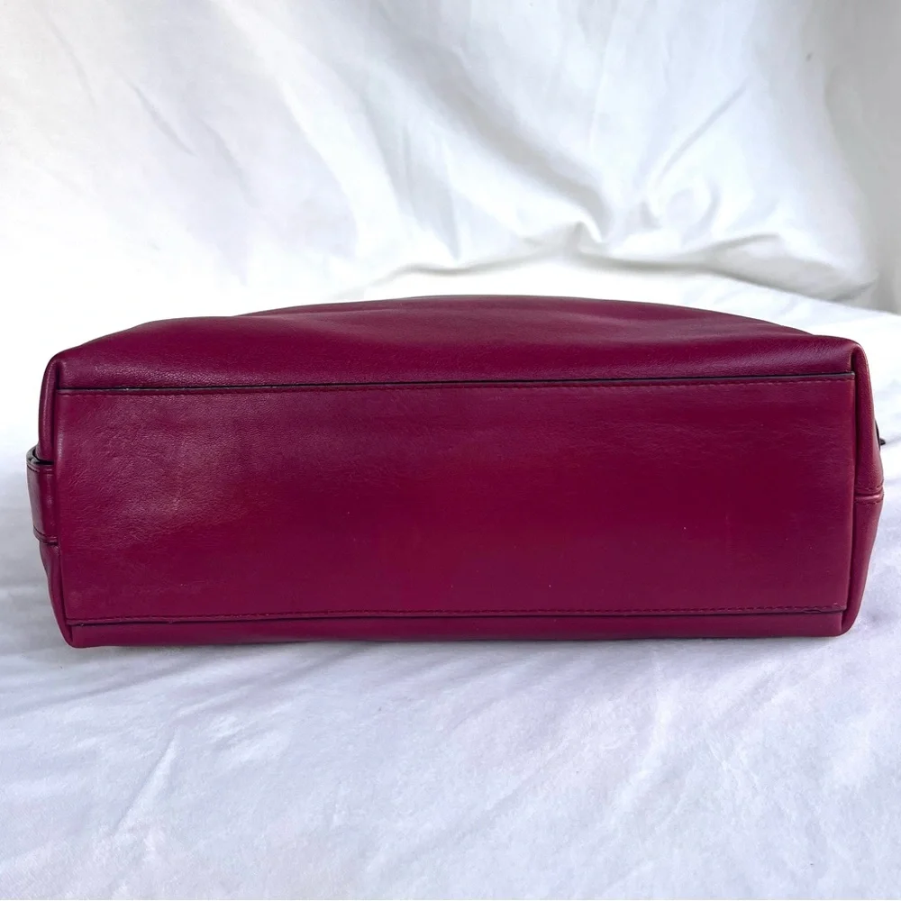 Coach Legacy East West Duffel 25355 Burgundy Leather Bag with Gold Hardware